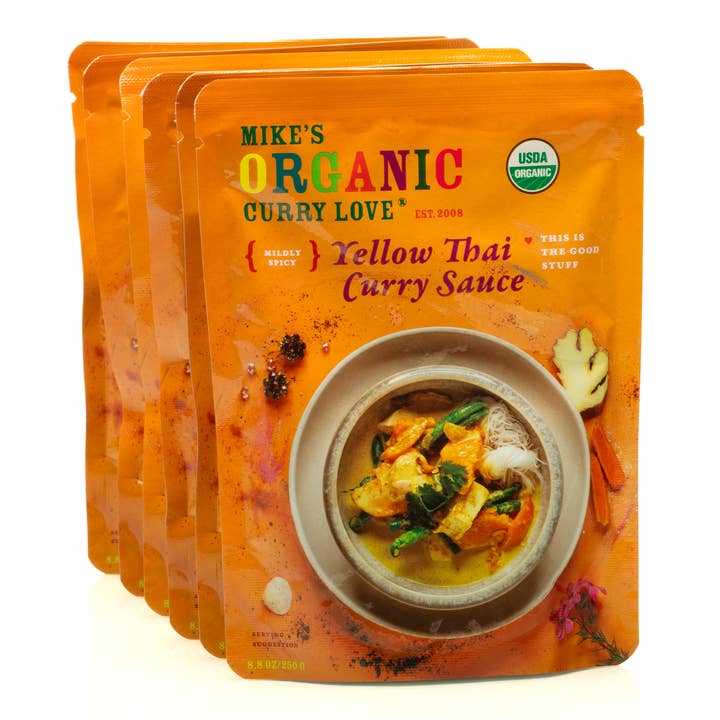 Sauce au cari thaï jaune BIO pour la vente par Mike's Organic Curry Love