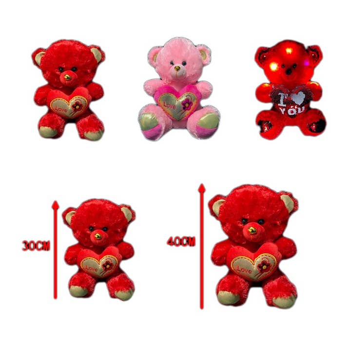 Deluxe Import Trading - Wholesale Toy Set - Kids - Valentine Light up Teddy Bear #1