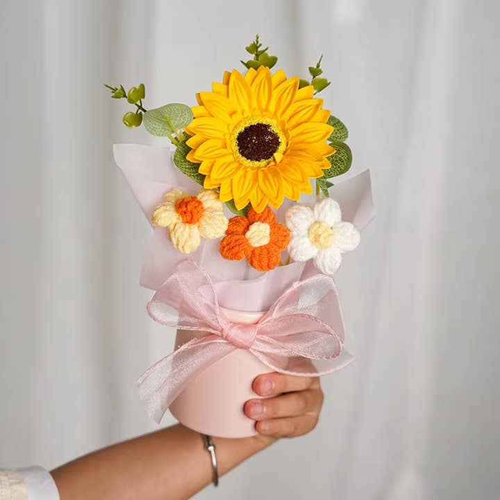 La Bella Monte - Wholesale Artificial Flowers - Artificial Flower Bouquet Hand Woven Crochet For Home Decor