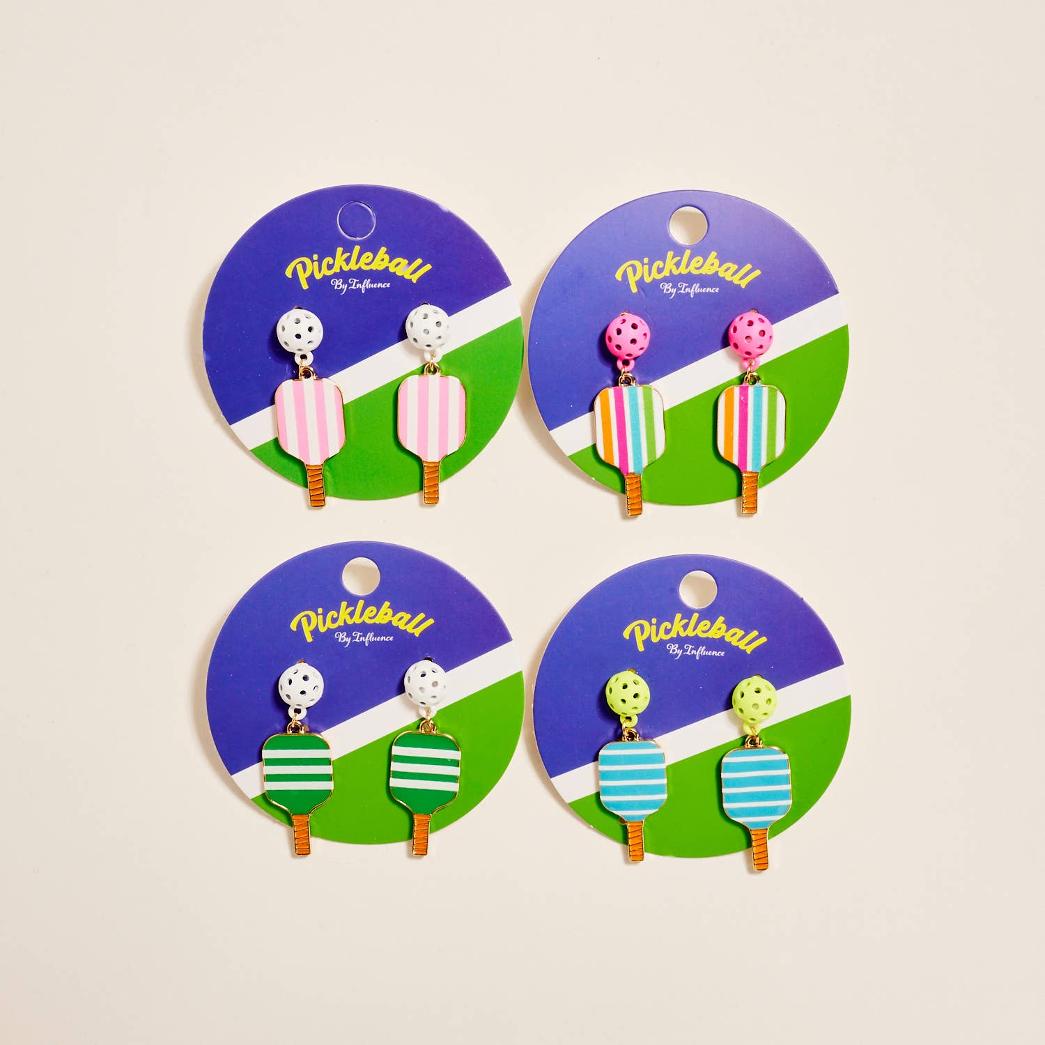 Designature New York - Wholesale Dangle Earrings - Sports Pickleball Enamel Pattern Post Earrings9