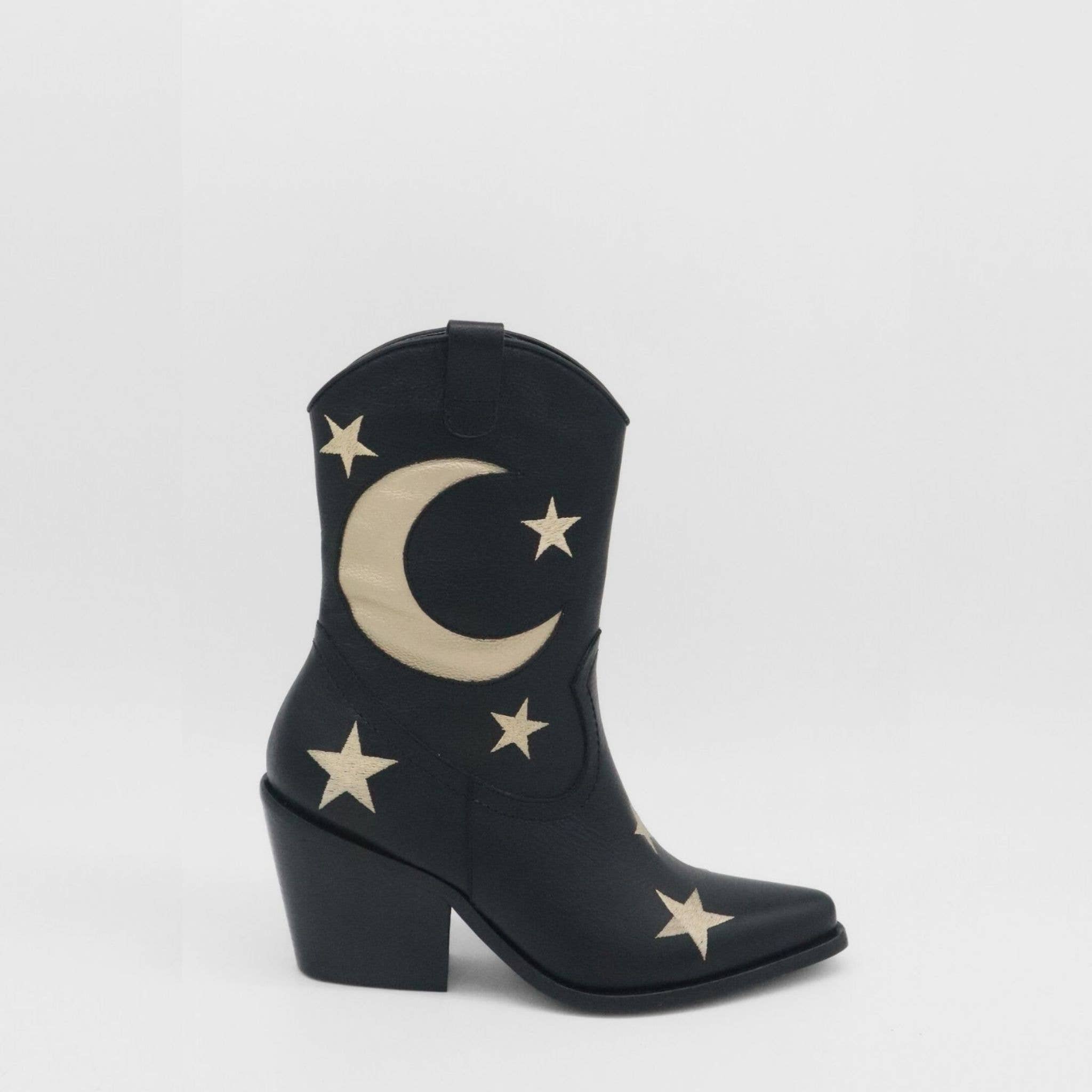 Moonlight Western Cowboy Women's Boots in Black Leather for wholesale on Faire