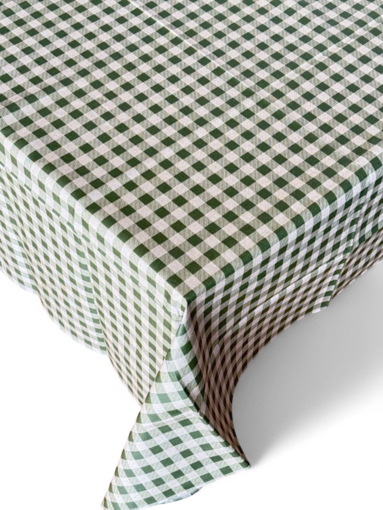 De La Mur - Vente Nappes - Nappe enduite en résine à carreaux verts et beiges2