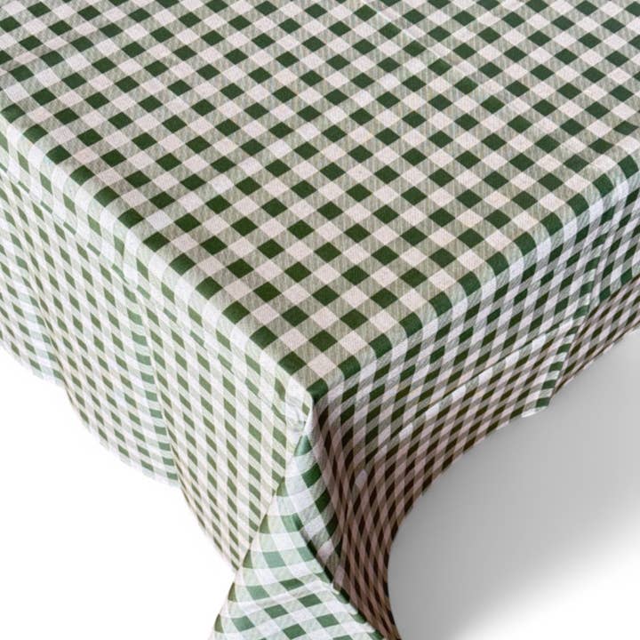 De La Mur - Vente Nappes - Nappe enduite en résine à carreaux verts et beiges2