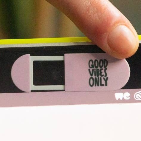 Sliding Webcam Cover | Good Vibes Only for wholesale by Funsy