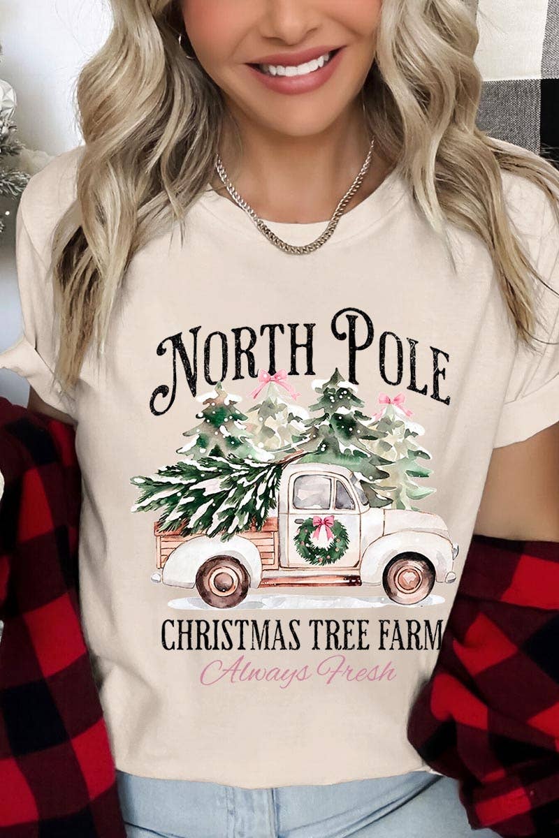 COLORBEAR – Großhandel T-Shirt (Grafikdruck) – Damen – Weihnachtsgrafik-T-Shirt Nordpol3