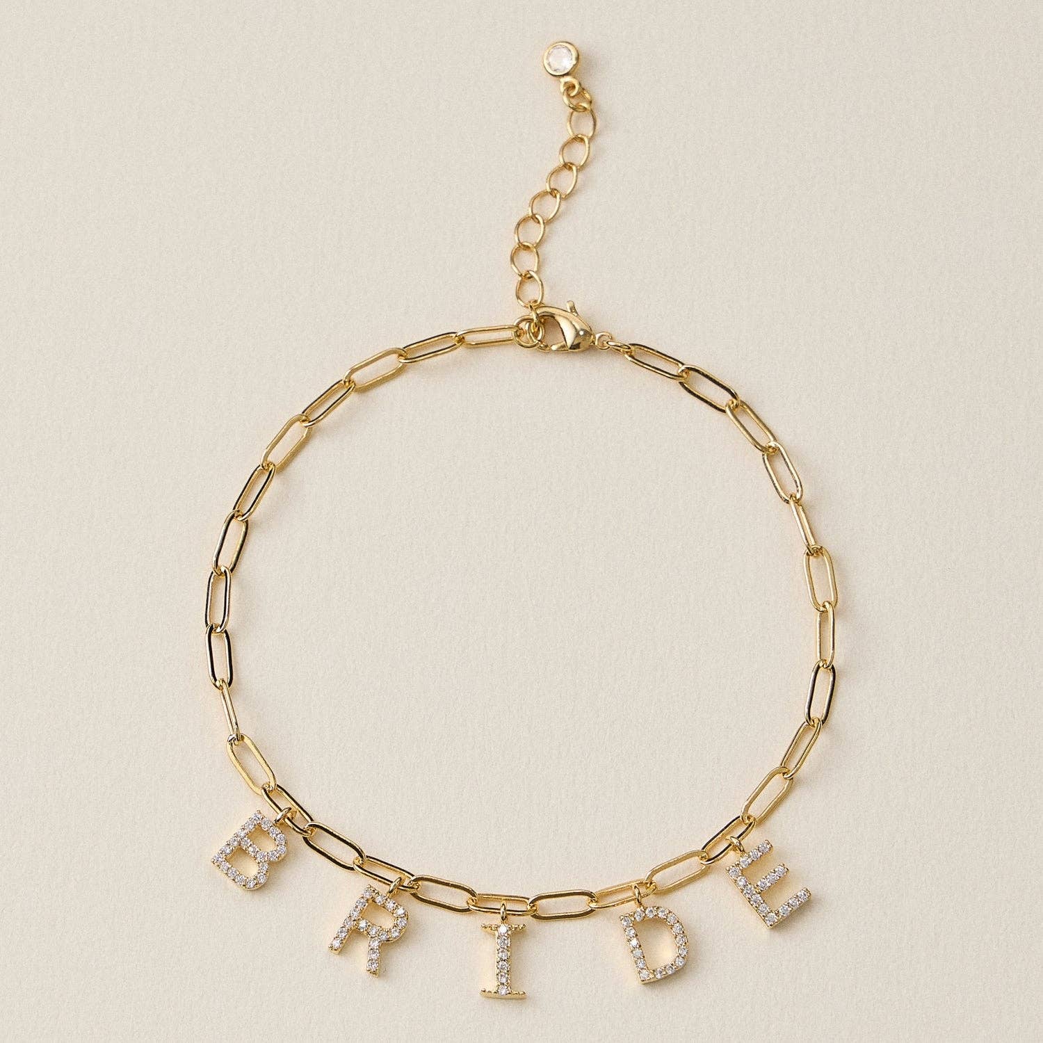 Lilla Haven - Wholesale Charm/Dangle Bracelet - Gold Dipped and Cubic Zirconia Bride Charm Bracelet0