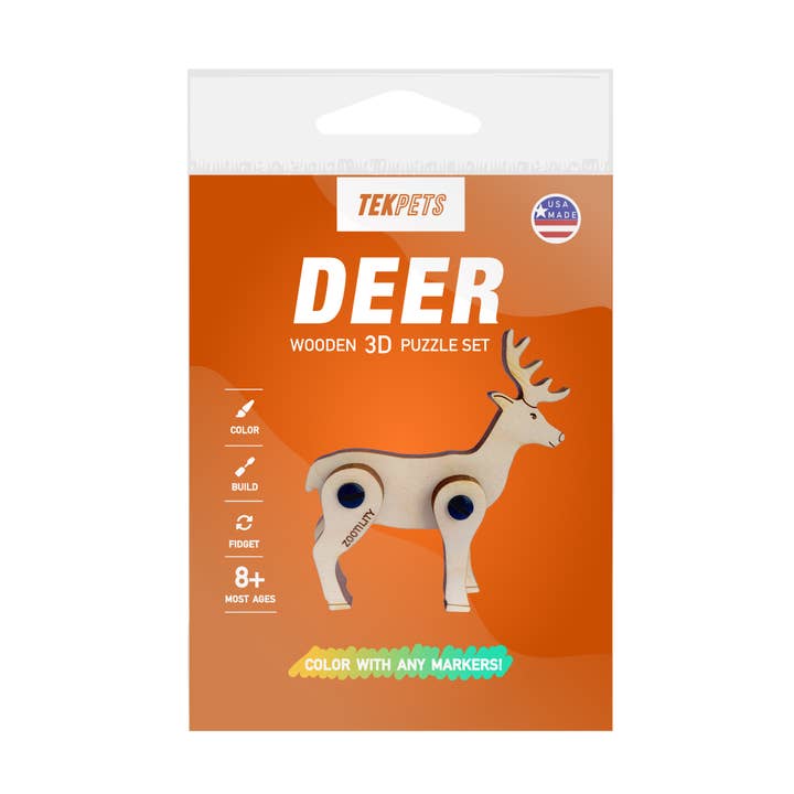 Woodland Animal TekPets - Wood DIY Puzzle STEM Toy for wholesale by Zootility