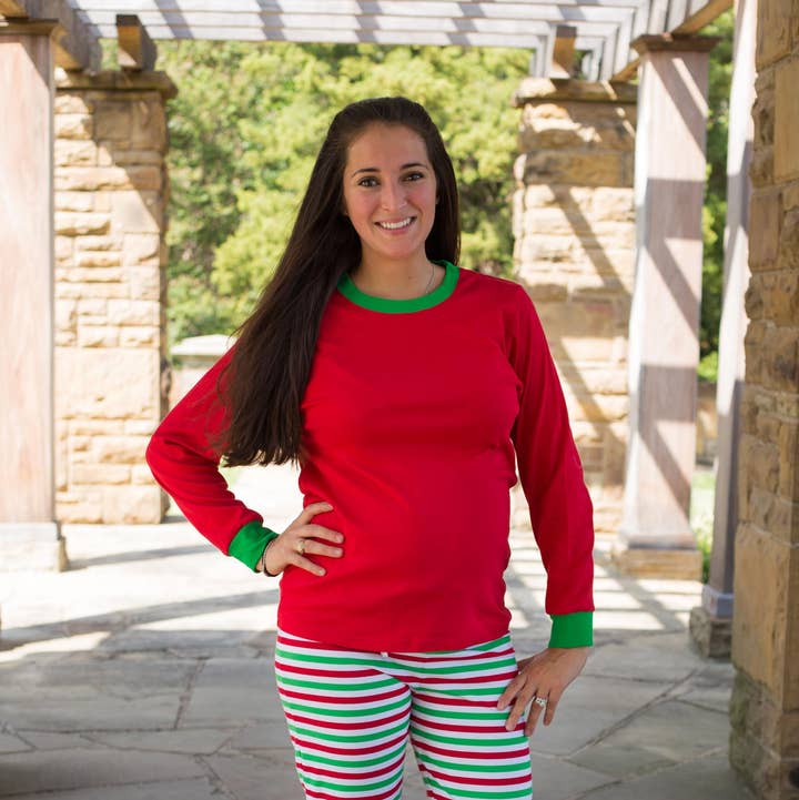 Love That Cotton - Wholesale Sleepwear Set - Women's - Adult Christmas Jammies - Red Green and White0