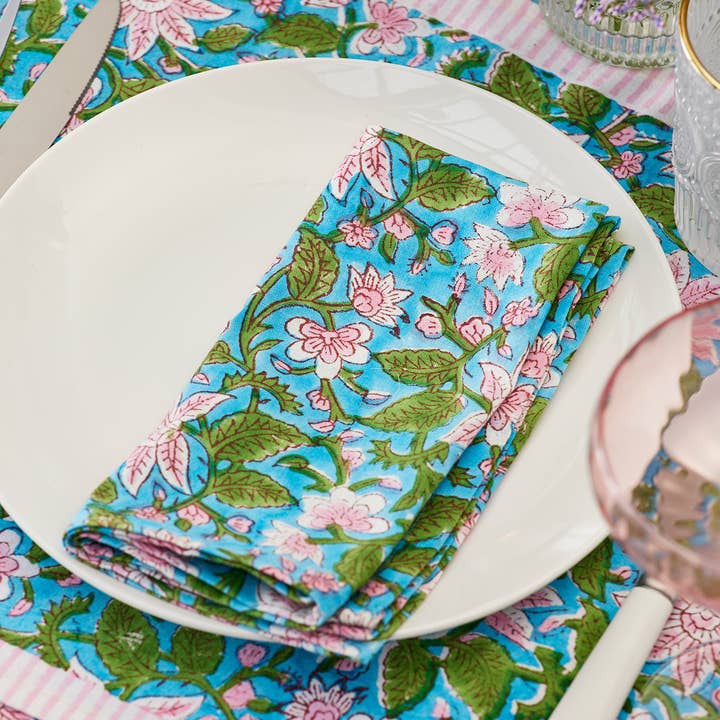 Namaste - Venta al por mayor Servilletas de tela - Servilleta con estampado de bloques - Lily