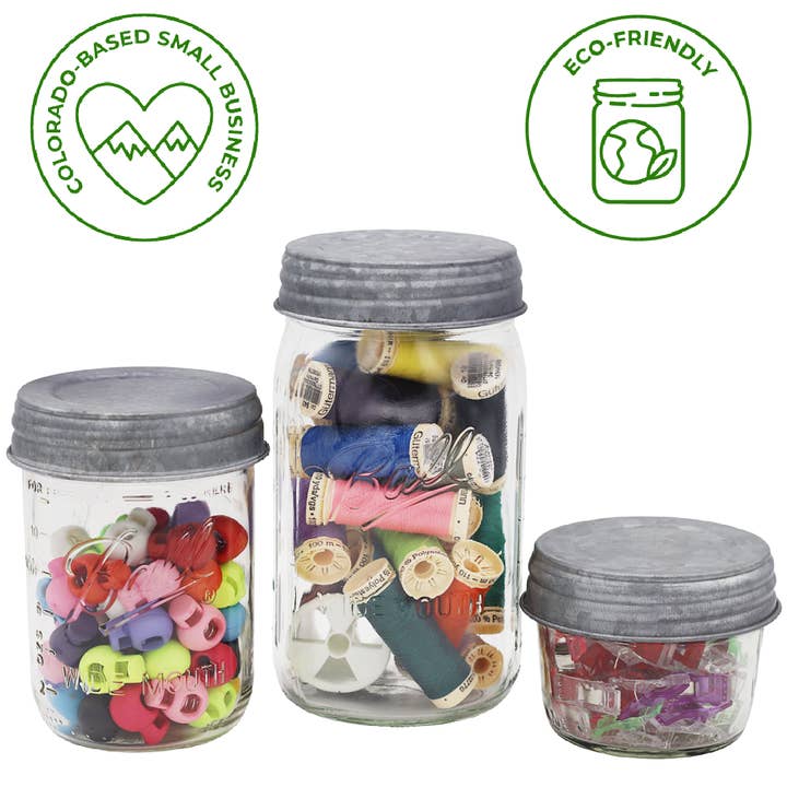 Mason Jar Lifestyle - Wholesale Jar - Galvanized Vintage Reproduction Mason Jar Lids 4 Pack