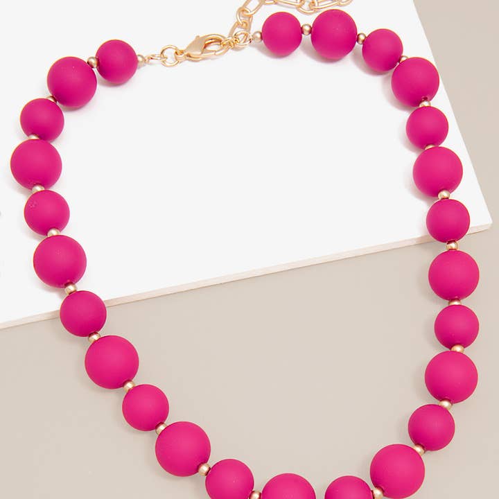 ZENZII Jewelry – wholesale Beaded/pearl necklace – Chunky Matte Beaded Collar Necklace Jewelry8