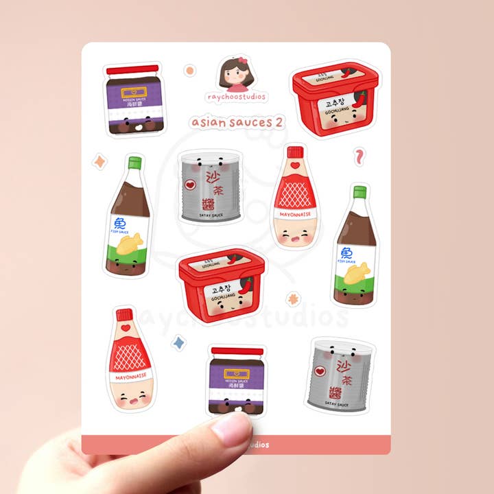 Feuille d'autocollants Sauces asiatiques 2 - petites icônes pour la vente par Raychoo Studios Inc.