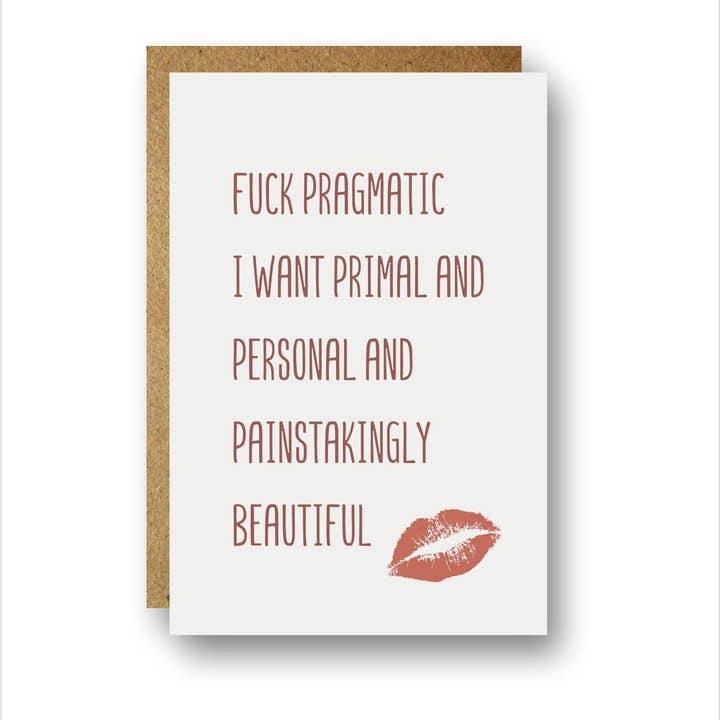 Primal & Beautiful // Audace Amore & Desiderio Biglietto di Auguri per la vendita all'ingrosso da parte di Spiritual Whiskey