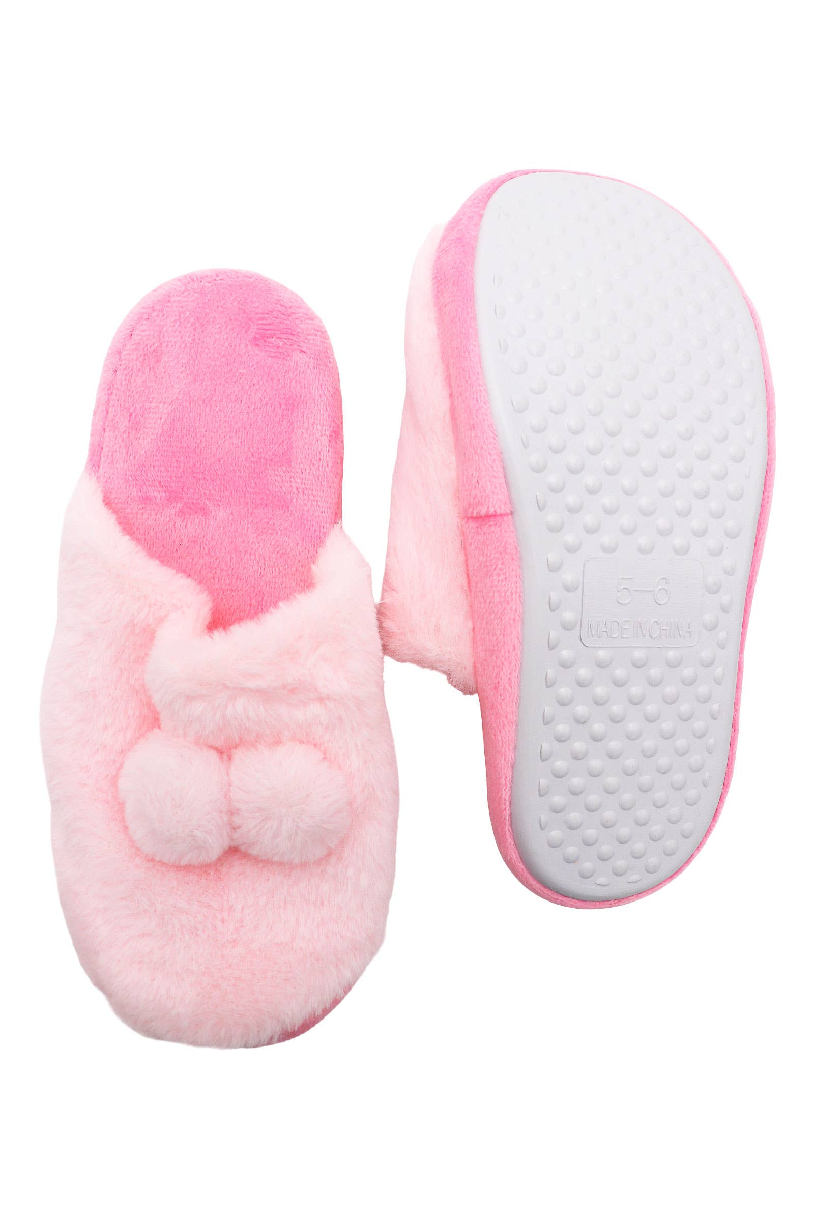 ASSORTITI Pantofole da salotto in pile soffice con doppio pom pom in vendita all'ingrosso su Faire4