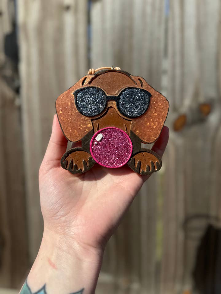 Glitter Dachshund Bubblegum Cute Doxie Air Freshener for wholesale by How We Cope, LLC