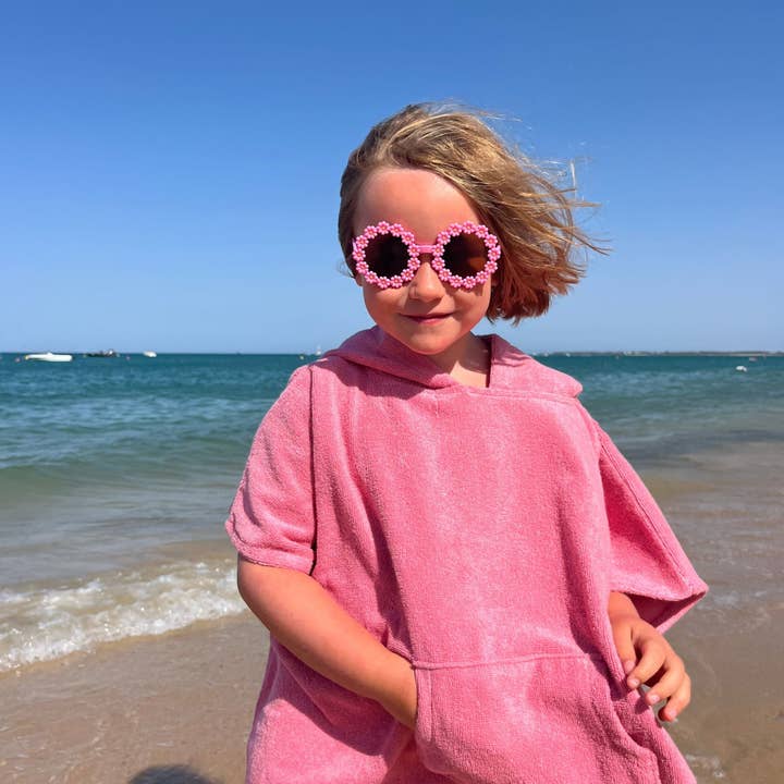Organic Cotton Poncho - 4/8 years - Malabar Pink for wholesale by Atelier Dune