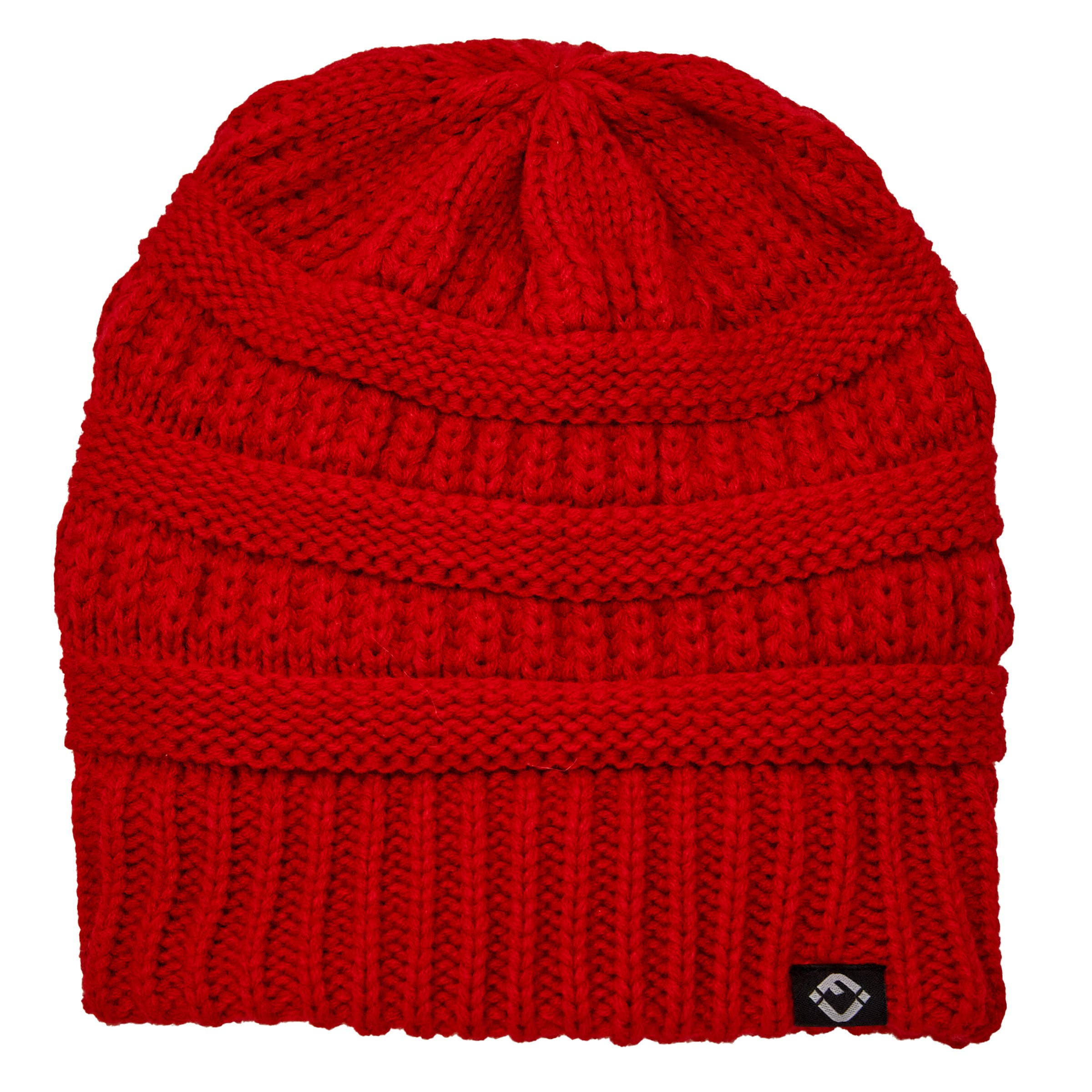 Funky Junque - Wholesale Beanie - Women's - FJ Satin Lined Solid Ribbed Beanie - Red1