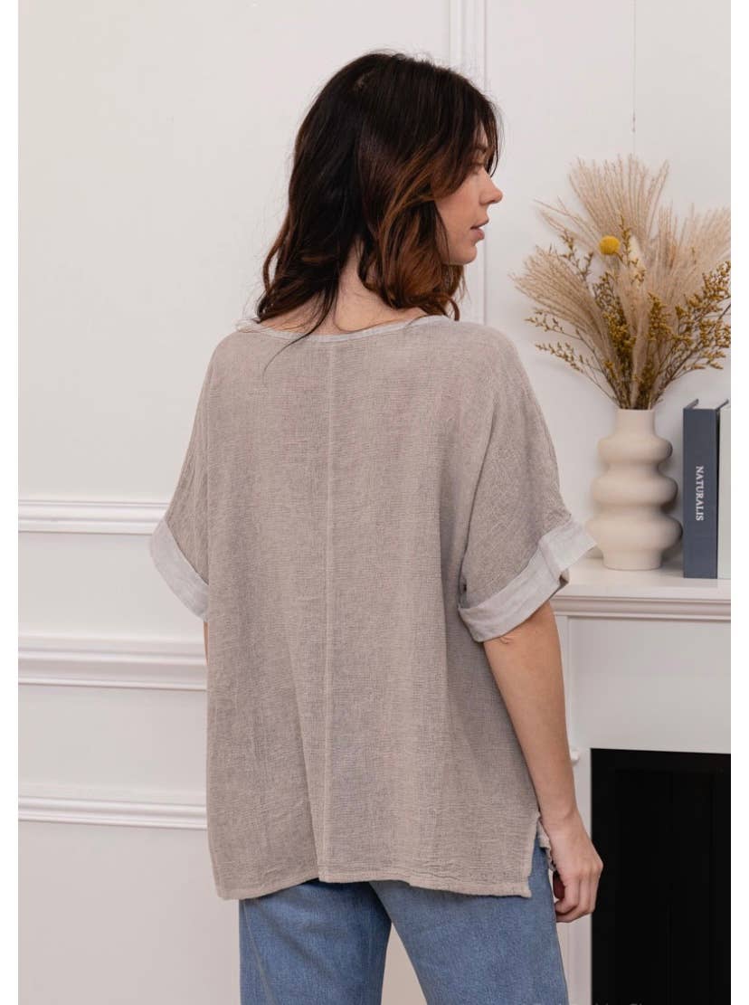 LINEN & COTTON HOUSE – Blusa - Mulher por atacado – Camisa de algodão e linho tamanho único15