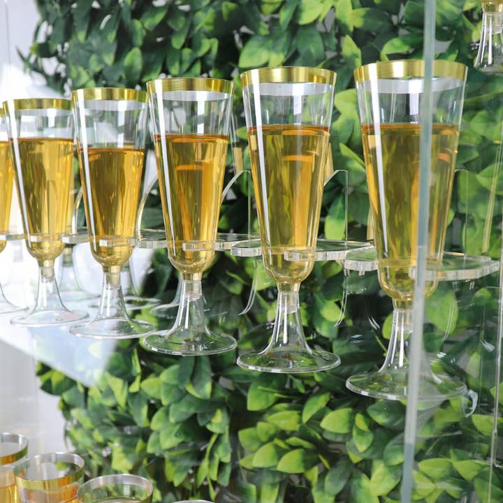 Elan Bazaar - Wholesale Wine Rack - 5 FT. Champagne Wine Glass Flute Holder Wall Stand, Holds 40