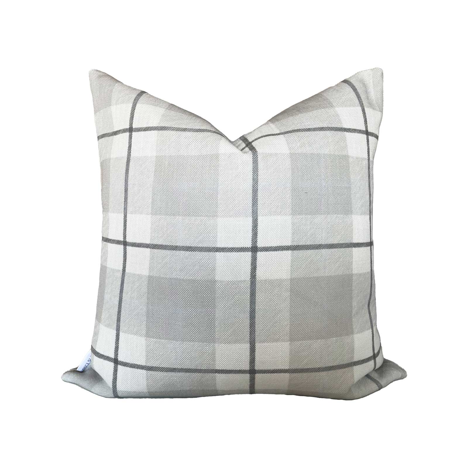 Brooke and Lou - Wholesale Throw/Decorative Pillow - Camden Plaid Pillow in Grey