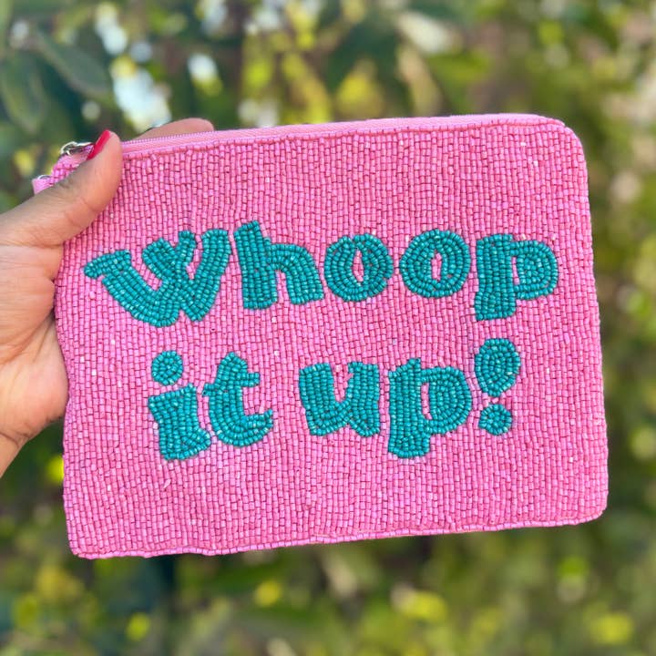 Whoop it up! LARGE Beaded Pouch for wholesale by Twine and Love