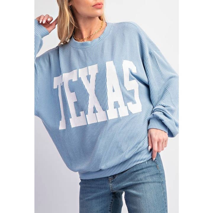 Coloring You - Wholesale Graphic Sweatshirt - Women's - 9078 TEXAS PRINT RIB CORD SWEATSHIRT6