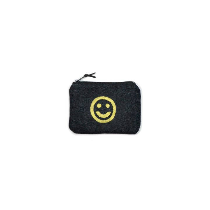 Gray Green Goods - Wholesale Coin purse – Women’s - Smiley Face Blockprint Coin Purse3