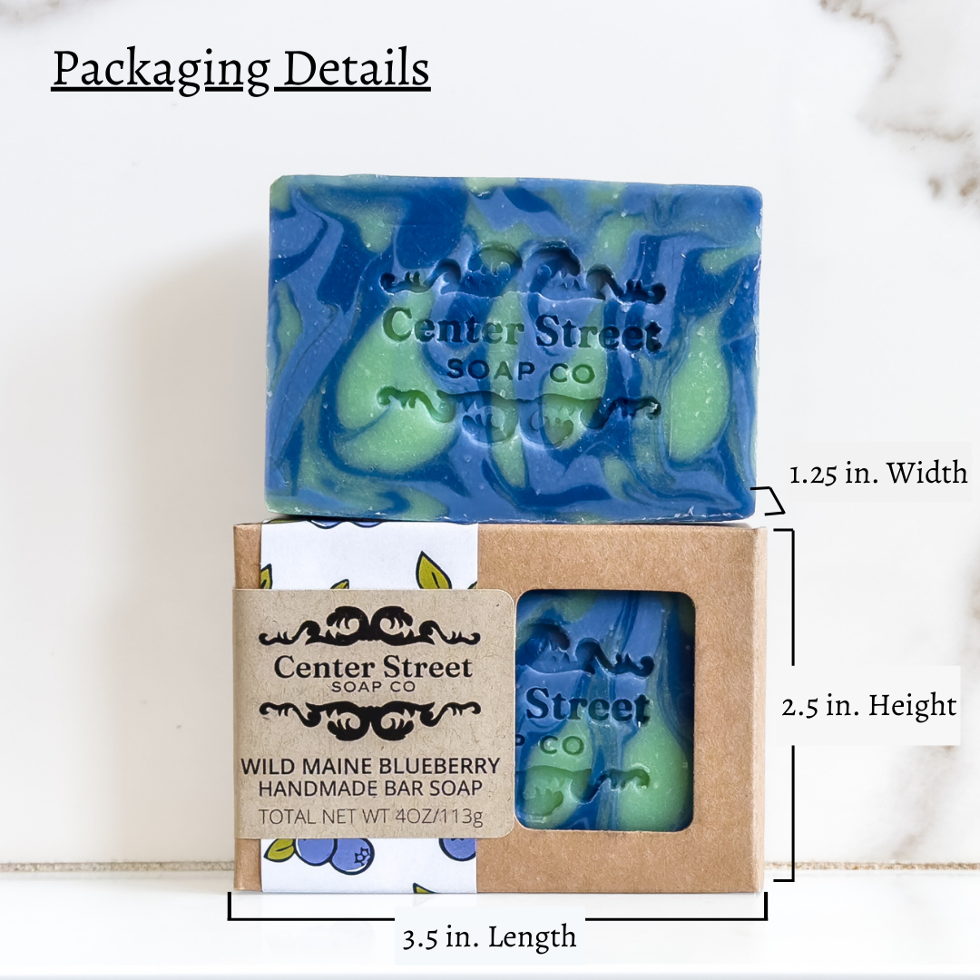 Center Street Soap Co - Wholesale Bar Soap - Wild Maine Blueberry Vegan Handmade Bar Soap - 4oz2