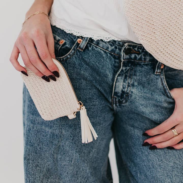 Pretty Simple - Wholesale Card Holder - Women's - River Raffia Clippable Card Holder Wallet