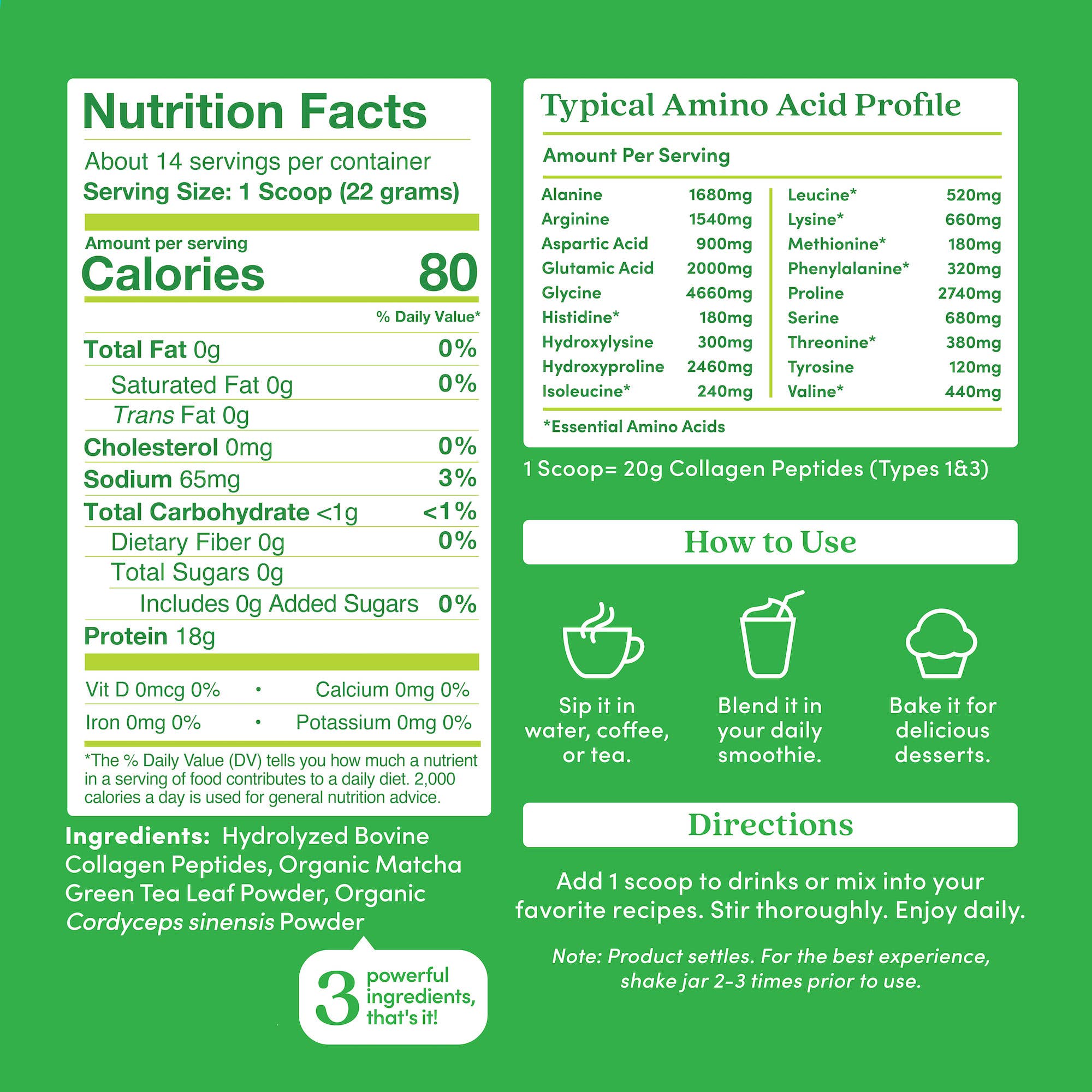 Further Food - Wholesale Protein/Superfood Powder - Matcha Collagen Peptides Powder1