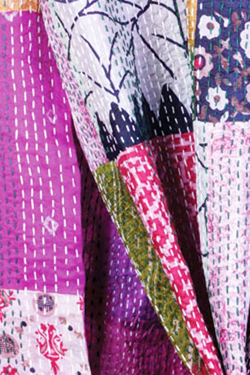 Sevya Handmade - Vente Plaids - Plaids en soie sari avec broderie kantha4