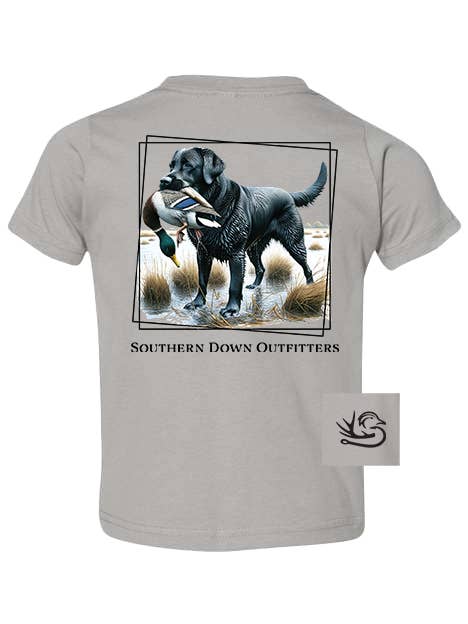 Black Lab Duck Toddler Tee for wholesale by Southern Down Outfitters