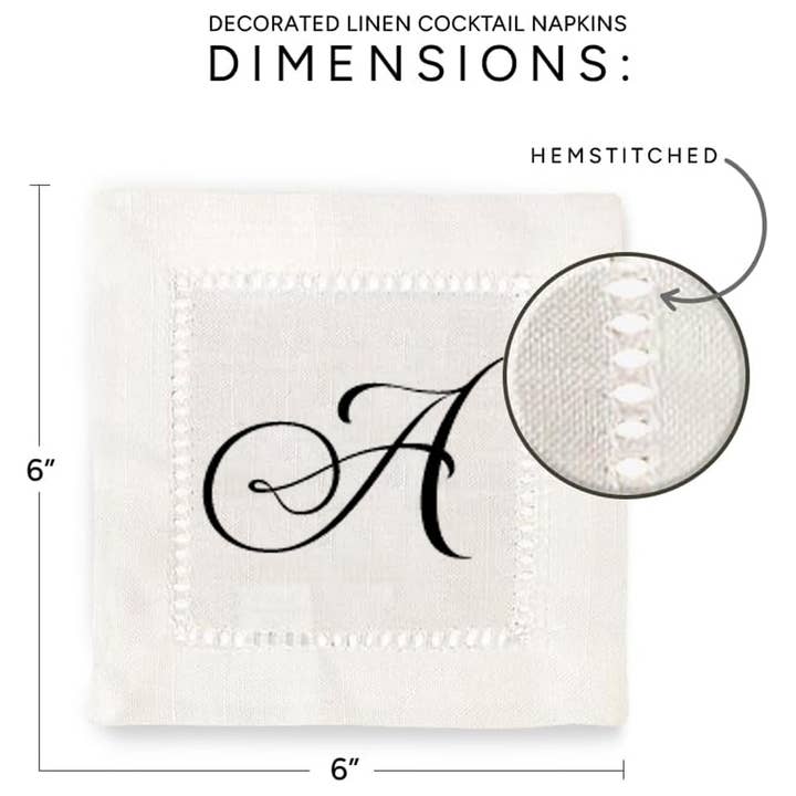 Jolitee - Wholesale Dinner & Cloth Napkin - Hemstitch Napkins - Monogram Script7