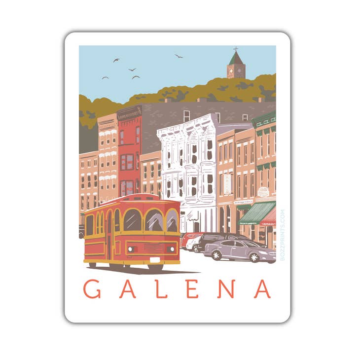 Bozz Prints - Wholesale Sticker - Galena Main Street Sticker/Magnet