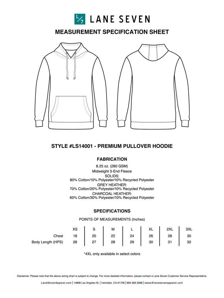 Lane Seven Apparel - Wholesale Hoodie - Unisex - Premium Pullover Hoodie - Unisex - For Men & Women