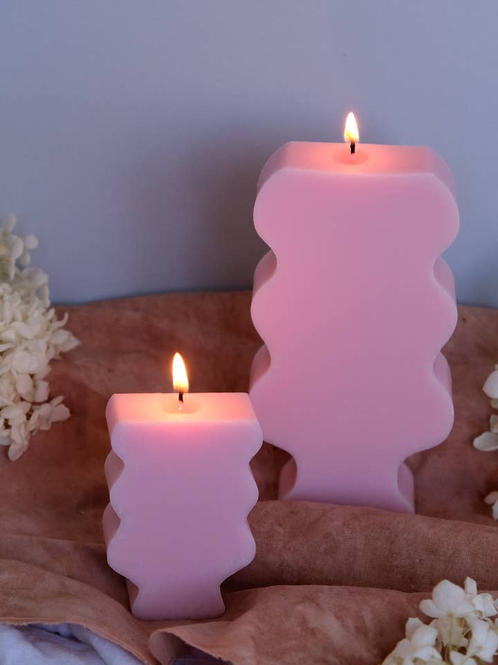 Juego de 2 velas onduladas para venta al por mayor de Nely Store