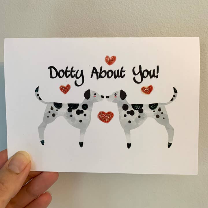 Dalmatian Anniversary Card - Dotty about you for wholesale by Spotty Sketches
