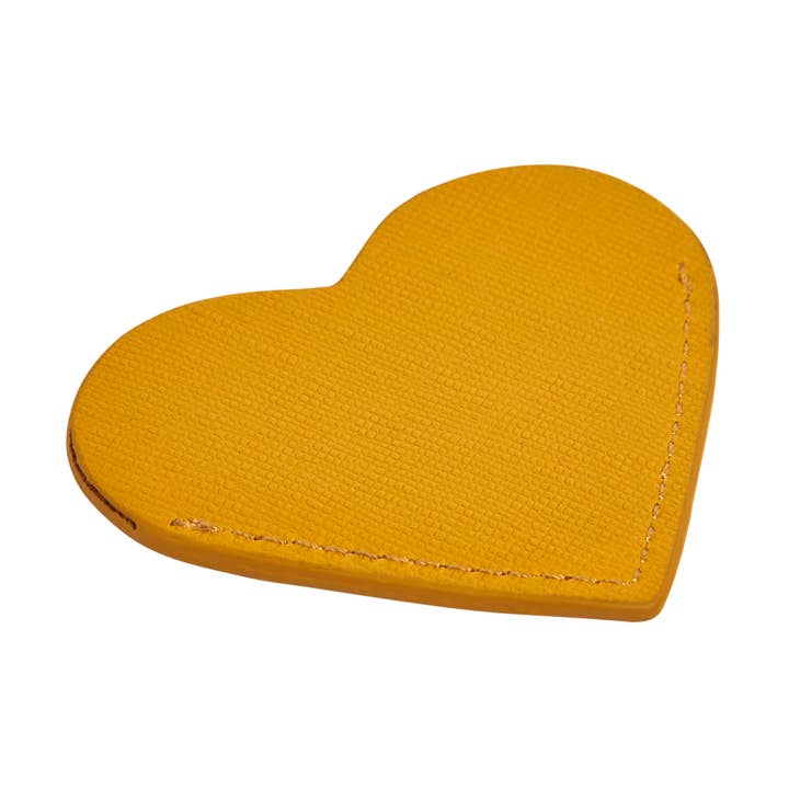 Hoekboeklegger van echt Safiano leer in hartvorm voor wholesale door snugbook