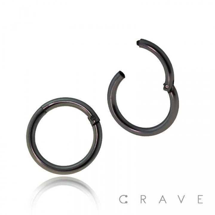 CRAVE - Wholesale Hoop Earrings - HIGH QUALITY 316L SURGICAL STEEL HINGED SEGMENT RING