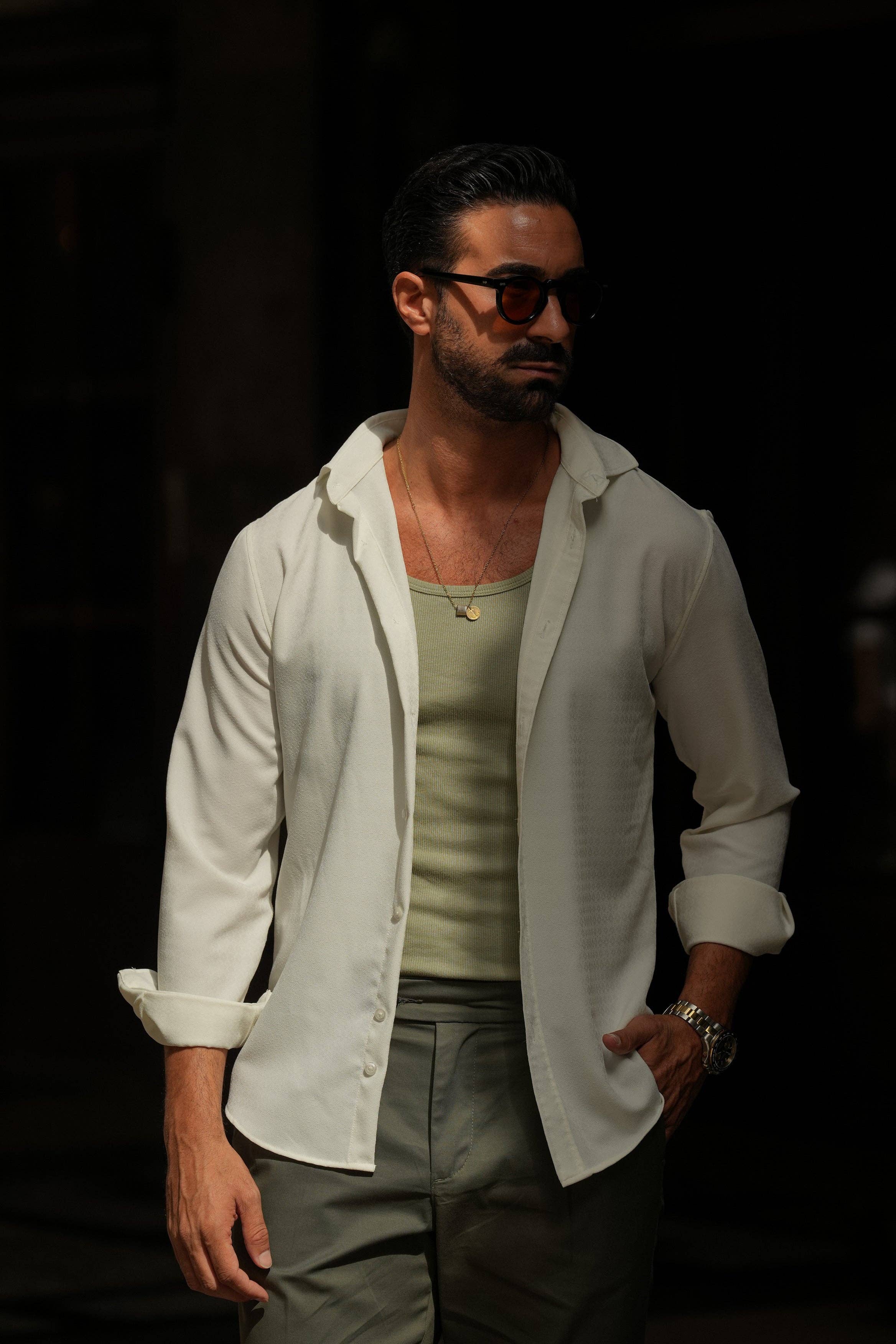 DONATO - Wholesale Overhemd met knopen - Heren - PARELELASTIEK3