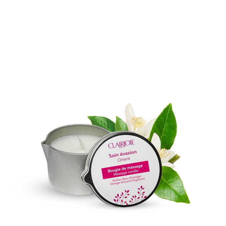 Bougie de massage fleur d'oranger 95ml pour la vente par Clairjoie