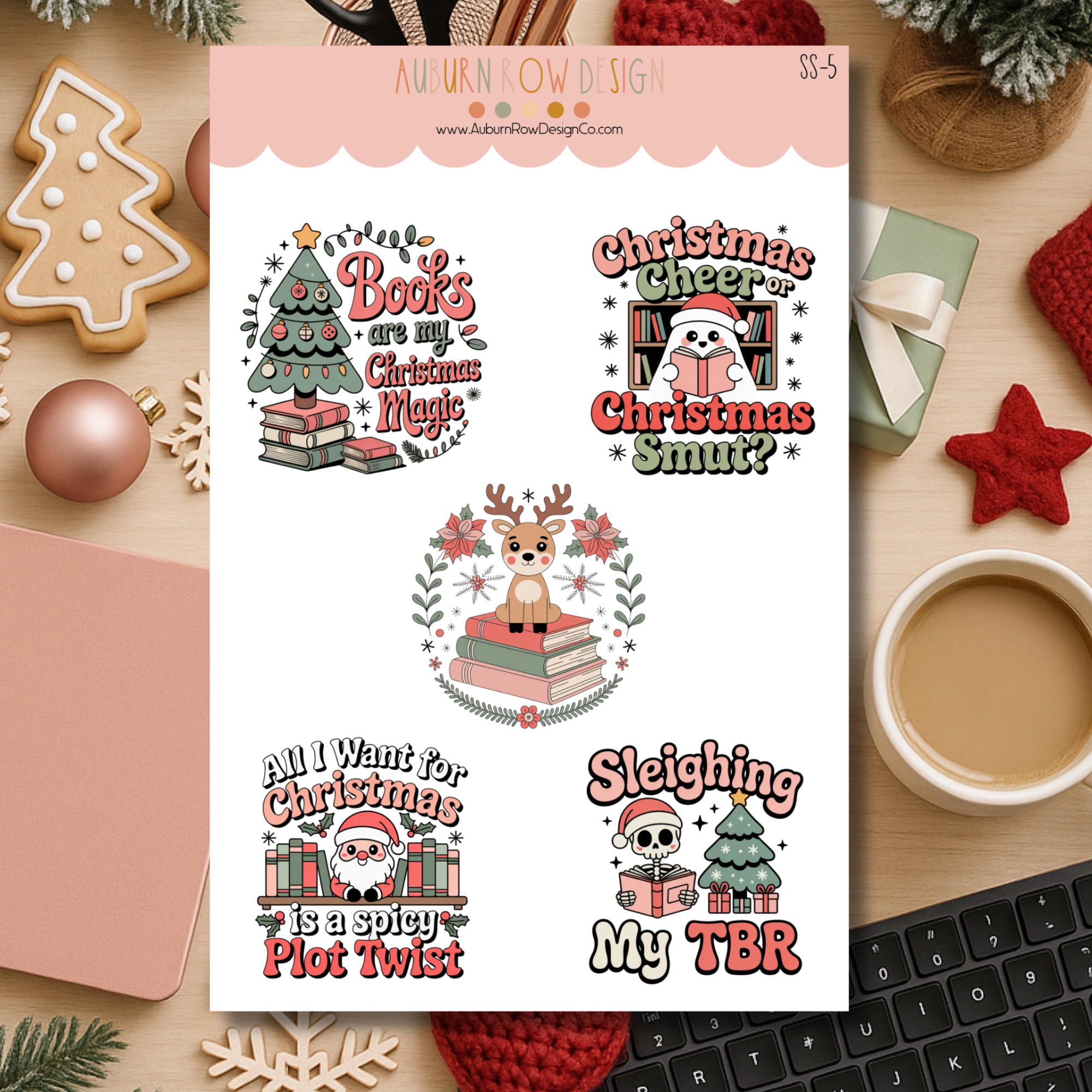 Auburn Row Design - Wholesale Sticker - Boekachtige Kerst Stickerblad7