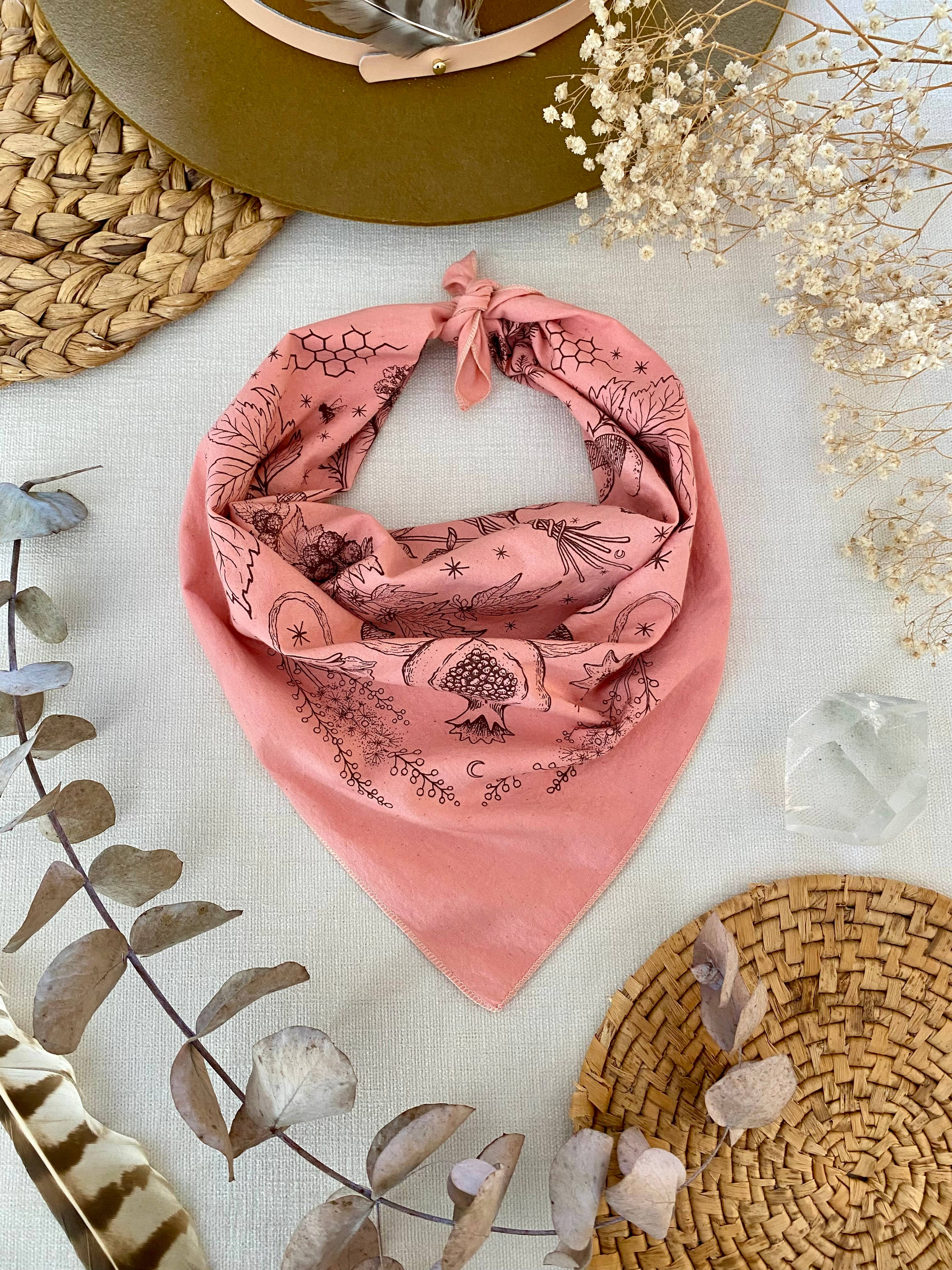 Wanderite – wholesale Bandana – Unisex – Bandana | Lady Herbs | Hand Dyed | Rose3