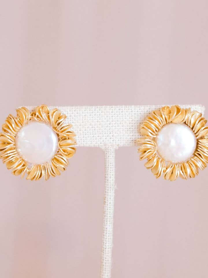 Pearl Scribble Stud for wholesale by Kori Green Designs