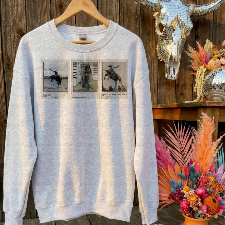 Rodeo Trio Western Graphic Sweatshirt for wholesale by Ranchy Roan Boutique