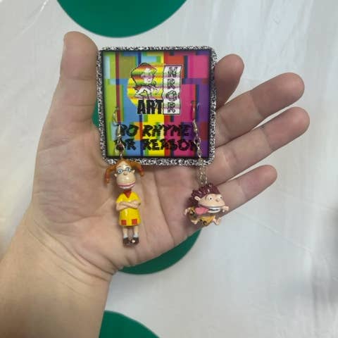 NO RHYME OR REASON ART - Wholesale Dangle Earrings - Nickelodeon The Wild Thornberries Earrings Vintage Upcycled5