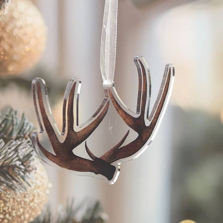 Deer Antler Shed Acrylic Ornament for wholesale by Casey Andrews Art