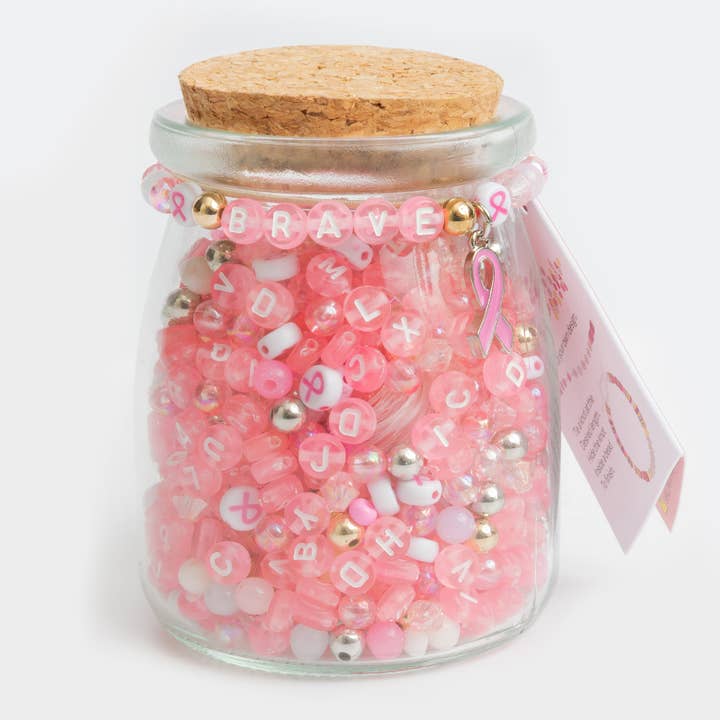 The Original Bead Jar™ X Susan G. Komen Breast Cancer Awareness Pink Letter Beads Friendship Bracelet DIY Jar for wholesale by Jewelry Made by Me