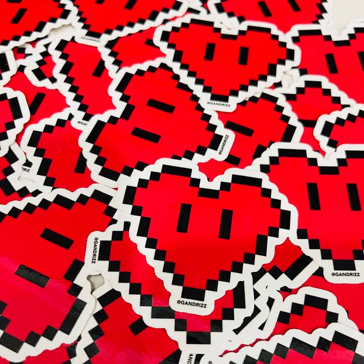 G + RIZZ - Wholesale Sticker - 2D HEART - VINYL DIE CUT STICKER