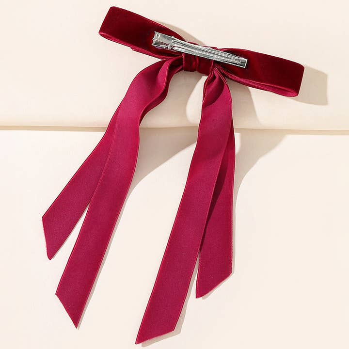 WEST AUSSIE SUPPLIES - Wholesale Hair Clip - Women's - Coquette Velvet Bow Hair Clip